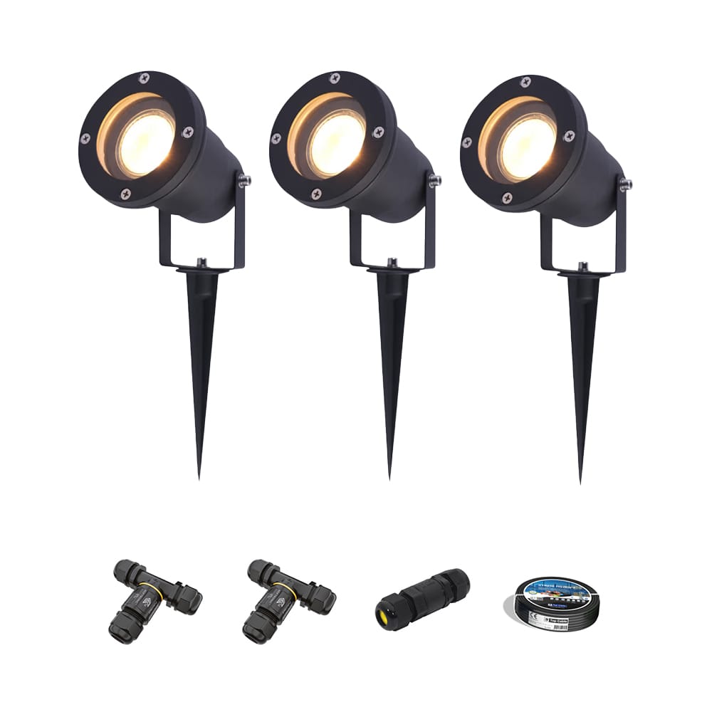 Set van 3 Sydney LED prikspots - Dimbaar - Kantelbaar - GU10 4 Watt 345 lumen - 2700K warm wit - IP6