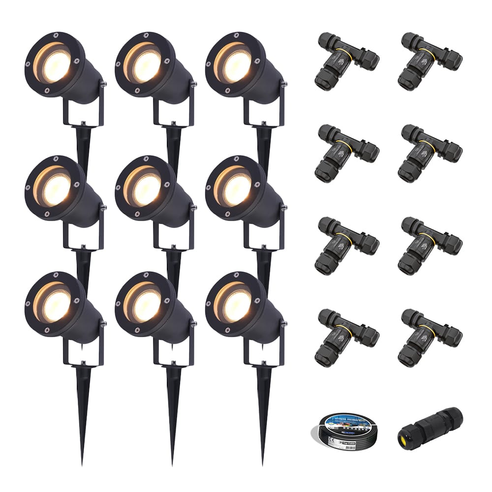 Set van 9 Sydney LED prikspots - Dimbaar - Kantelbaar - GU10 4 Watt 345 lumen - 2700K warm wit - IP6