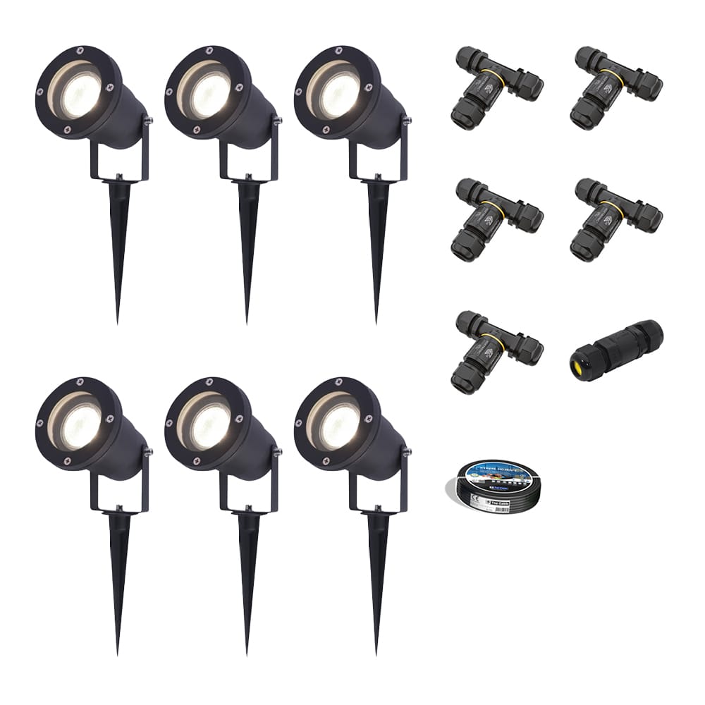 Set van 6 Sydney LED prikspots - Dimbaar - Kantelbaar - GU10 4 Watt 345 Lumen - 4000K neutraal wit -