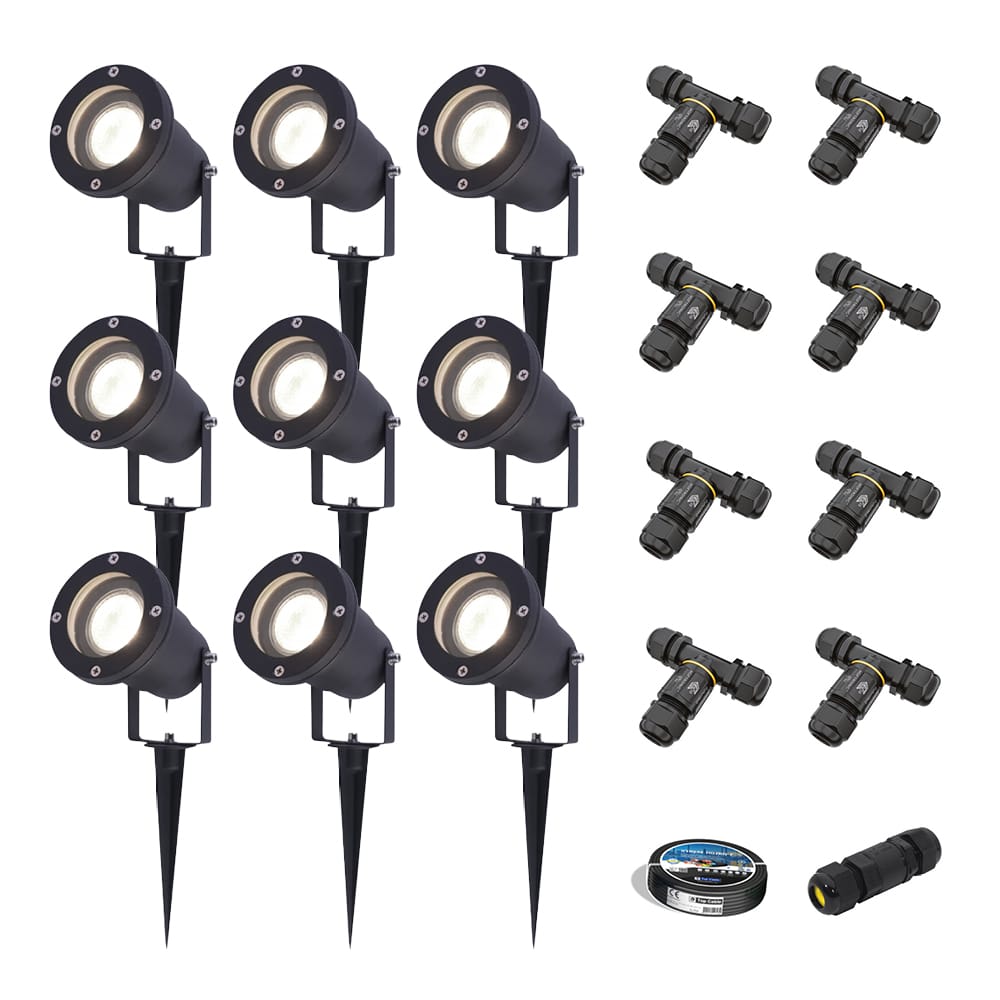 Set van 9 Sydney LED prikspots - Dimbaar - Kantelbaar - GU10 4 Watt 345 Lumen - 4000K neutraal wit -