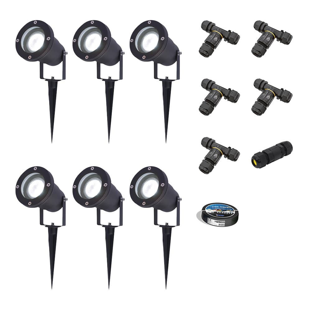 Set van 6 Sydney LED prikspots - Dimbaar - Kantelbaar - GU10 4 Watt 345 Lumen - 6500K daglicht wit -