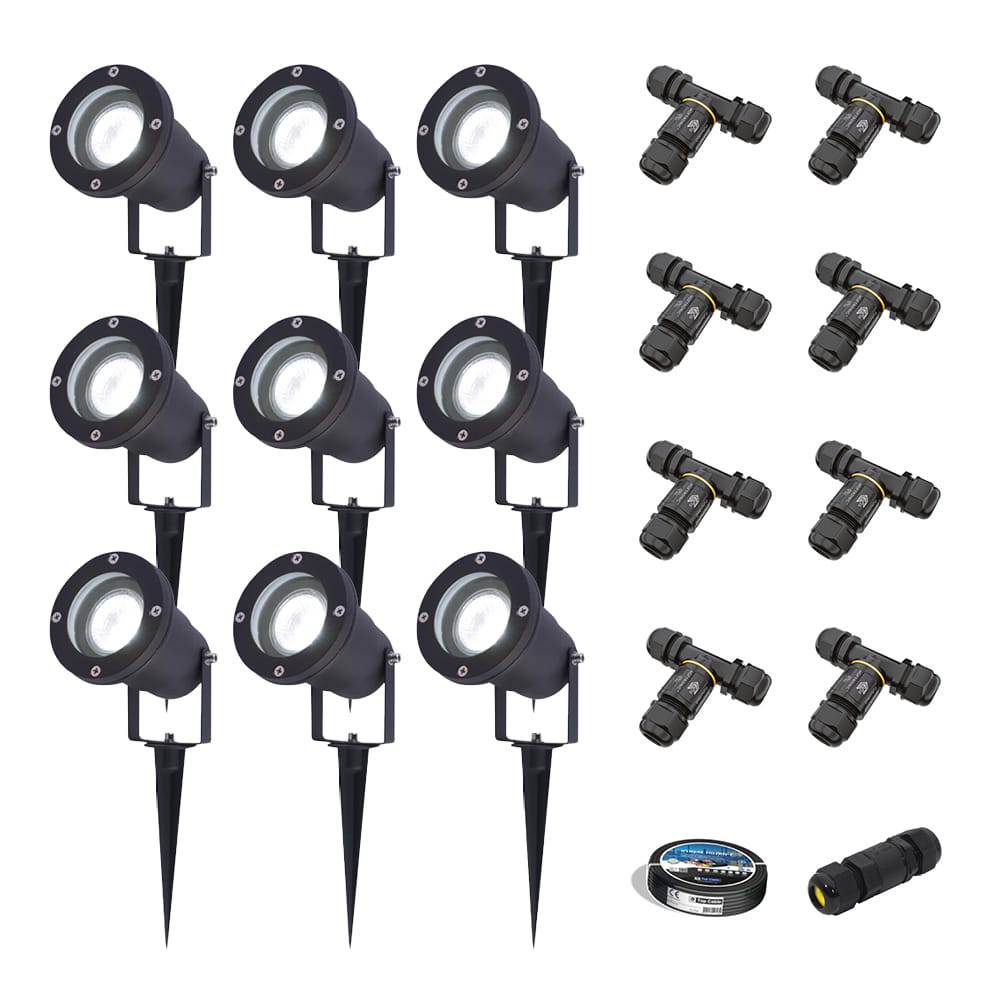 Set van 9 Sydney LED prikspots - Dimbaar - Kantelbaar - GU10 4 Watt 345 Lumen - 6500K daglicht wit -