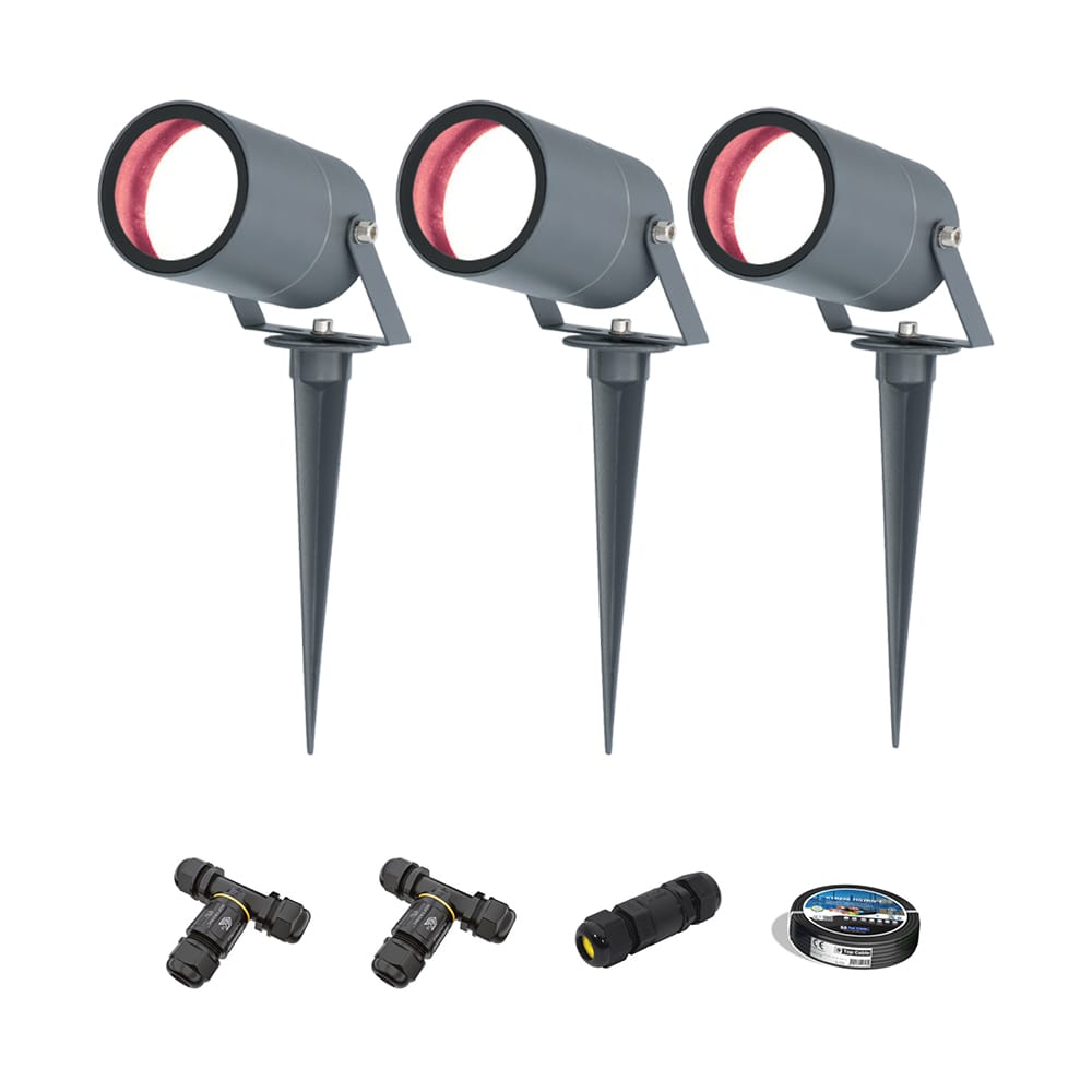 Set van 3 Spikey Smart prikspots - RGBWW - Wifi + Bluetooth - 5,5 Watt 345 lumen - IP65 Waterdicht -