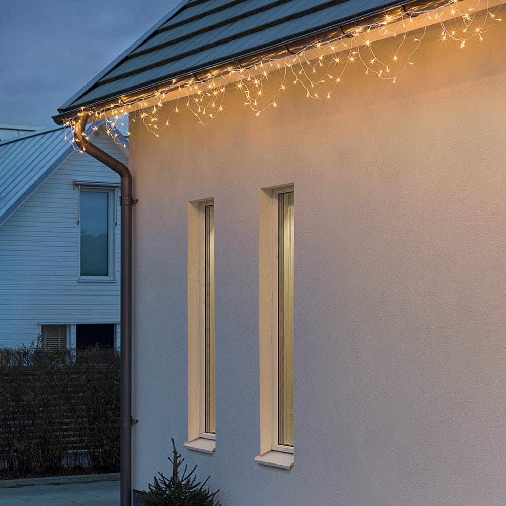 Lichtgordijn voor buiten - 184 LEDs - Extra warm wit - 6 meter - Dimbaar - Multifunctioneel - Kerstverlichting afbeelding