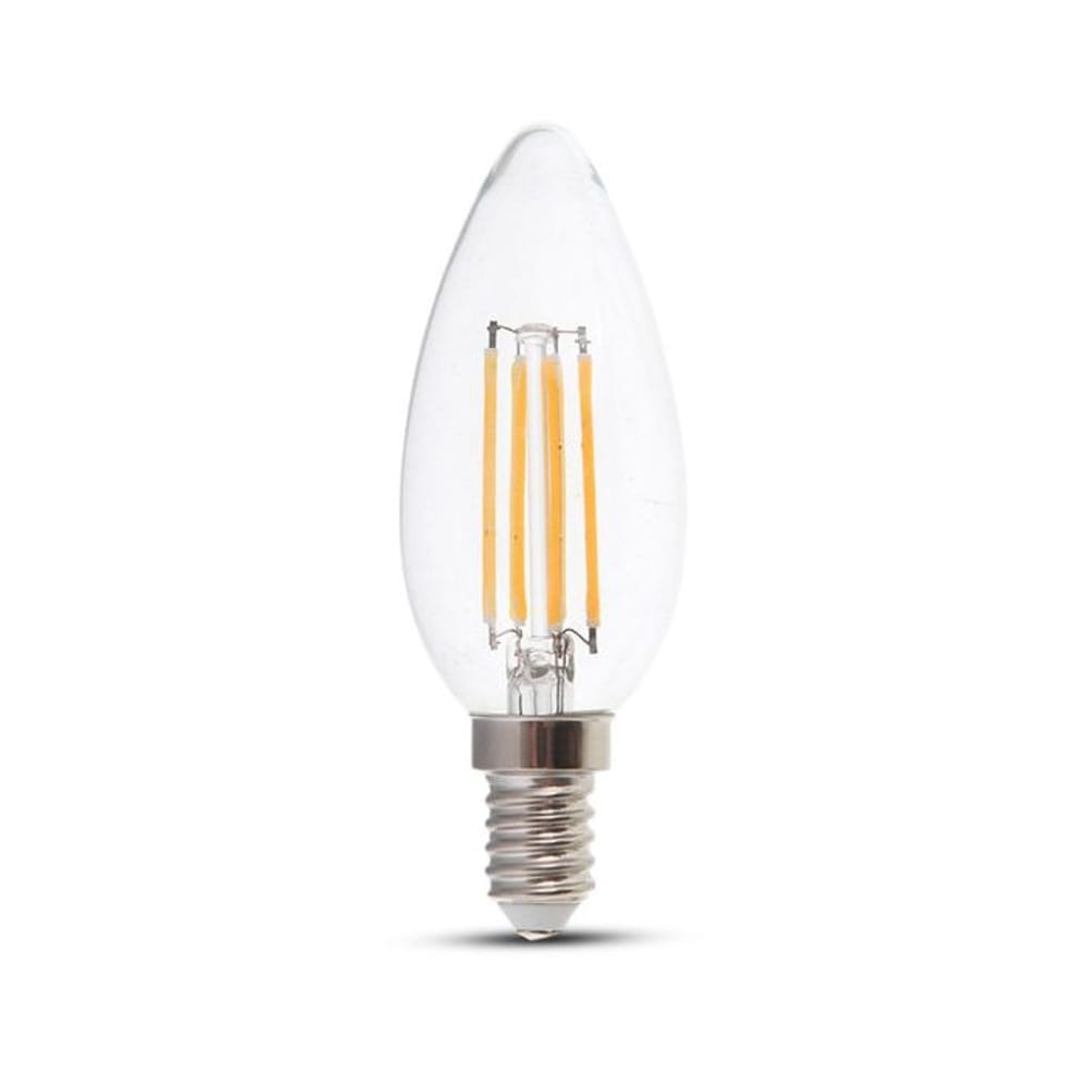 E14 LED Filament Lamp - Dimbaar - 4 Watt 400 lumen - 3000K warm wit - Vervangt 35 Watt - E14 fitting - Kaarslamp - Kleine fitting afbeelding