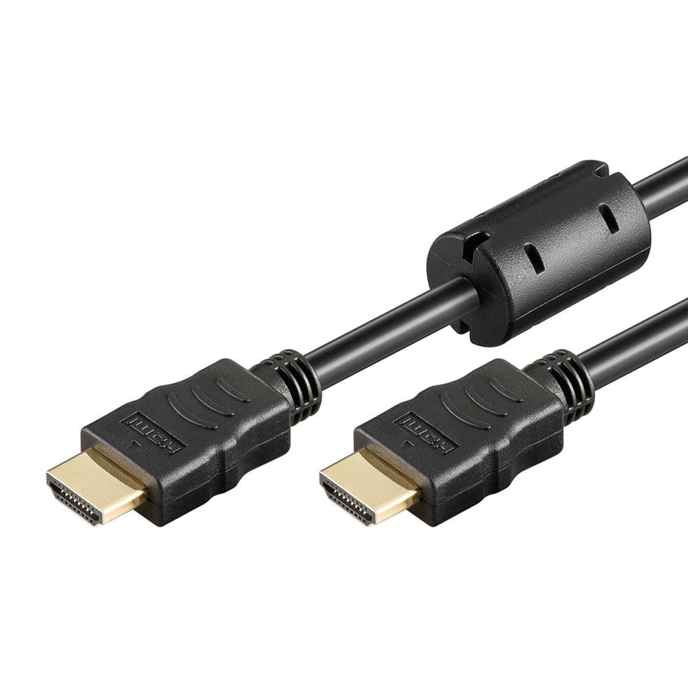 HDMI kabel 1.4 High Speed Geschikt voor 4K Ultra HD 2160p en 3D weergave Beschikt over Ethernet Ferrietkern 2 meter Korte HDMI kabel Zwart
