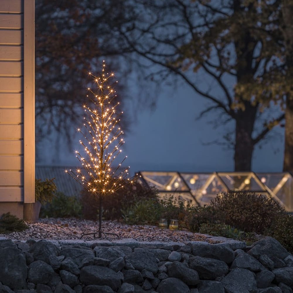 Kerstboom met verlichting - 240 LED&apos;s - 1.5 meter hoogte - Zwart afbeelding