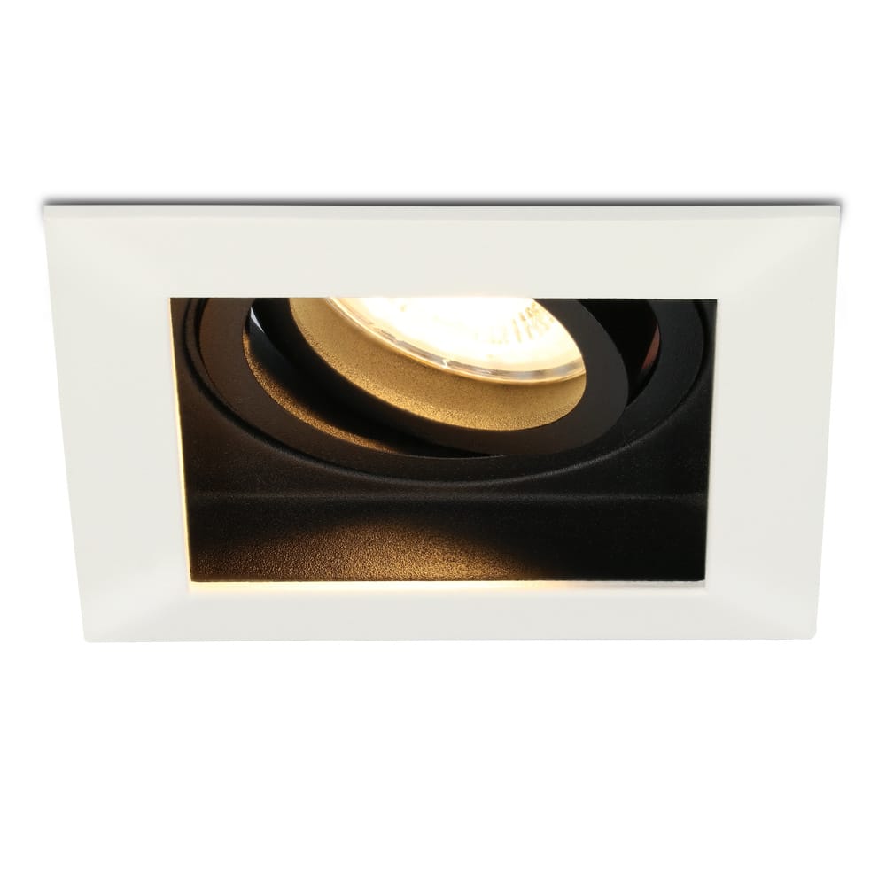 Durham LED inbouwspot vierkant - 4 Watt 345 lumen - 2700k warm wit - GU10 - Dimbaar Kantelbaar - Voor binnen - Wit afbeelding 1
