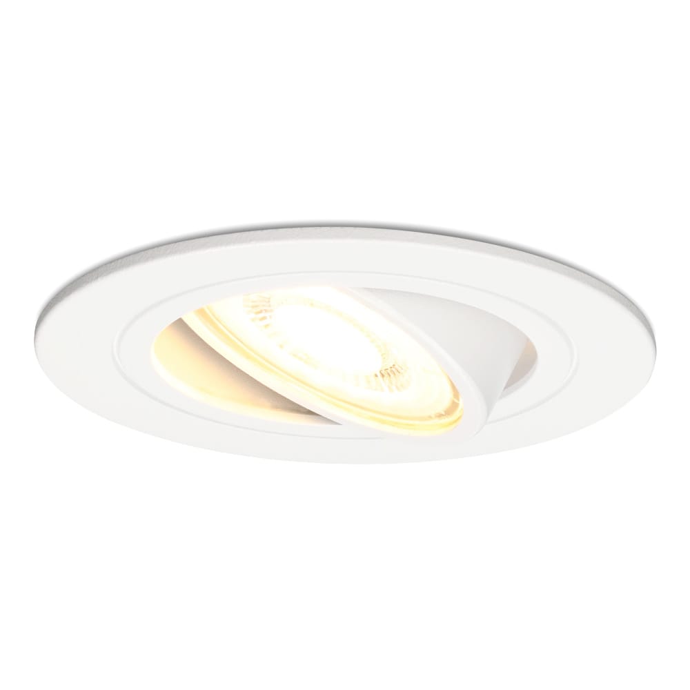 Pittsburg LED inbouwspot GU10 4 Watt 345 lumen 2700K Warm wit Dimbaar Rond Kantelbaar IP20 Voor binnen Wit