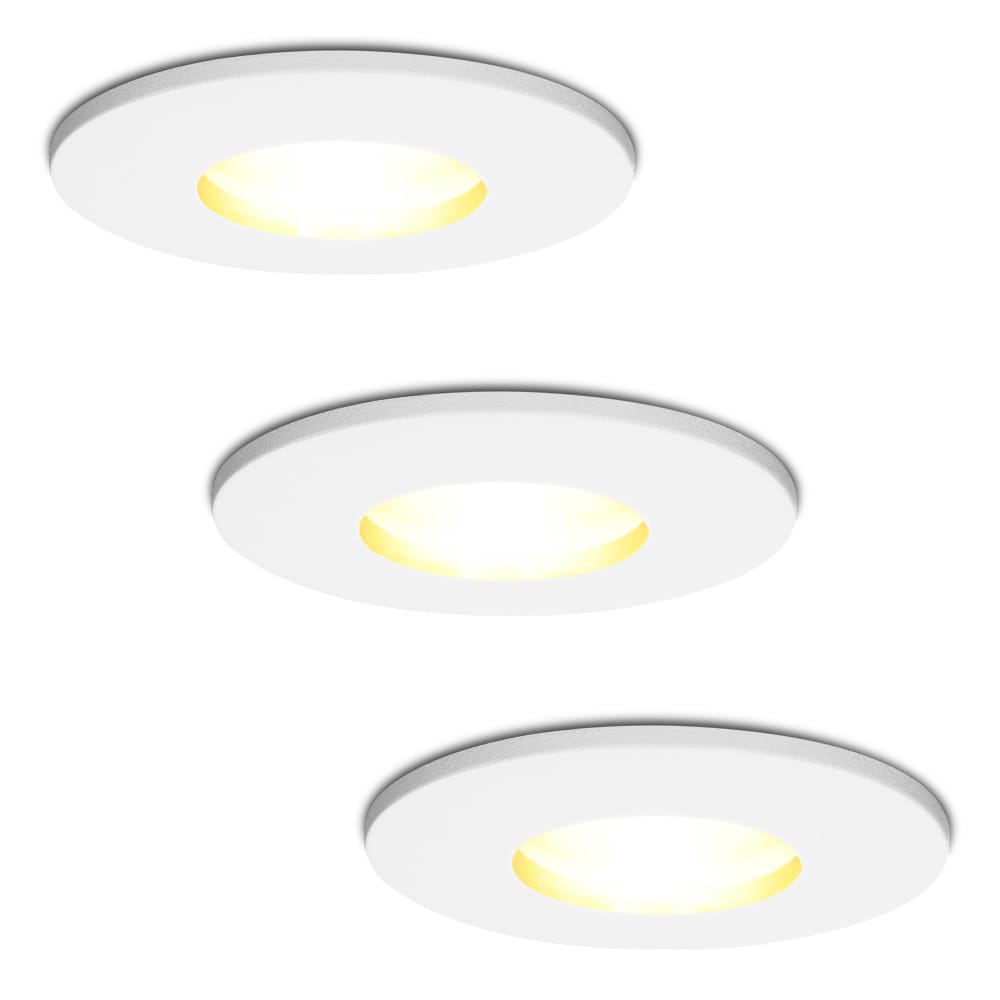 Set van 3 Barcelona - LED Inbouwspots - 4 Watt 345 lumen - 2700K Warm wit - GU10 - Dimbaar - Rond - IP44 voor badkamer, buiten en binnen - Wit afbeelding 1