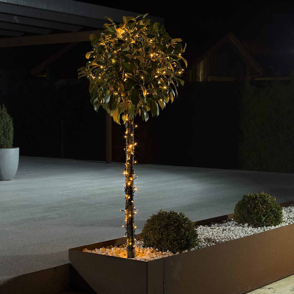 Kerstboomverlichting voor buiten - 160 LEDs - Extra warm wit - 12 meter - Vuurvlieg effect - Kerstverlichting - Lichtsnoer afbeelding