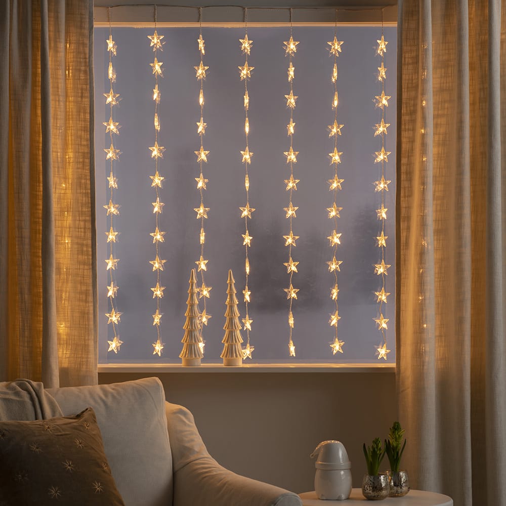 Kerstgordijn voor buiten - 120 LED - Lengte : 1,4 m afbeelding