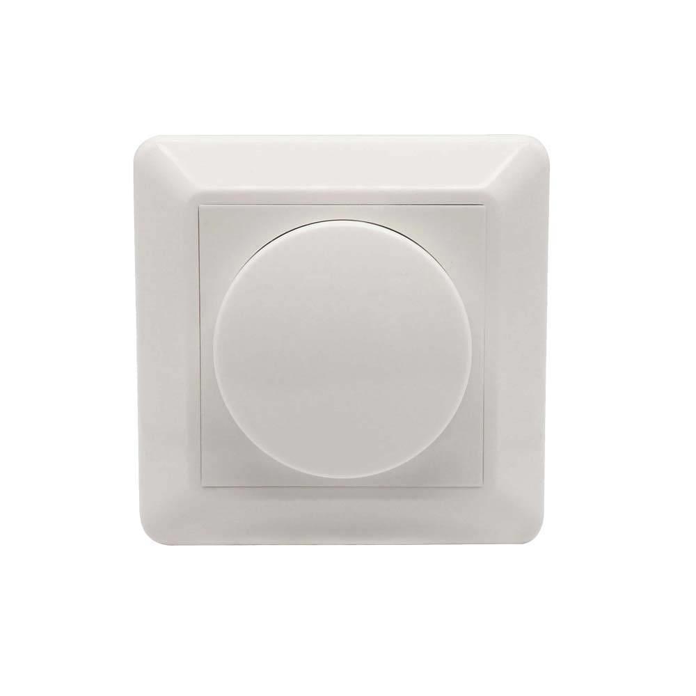 Afdekmateriaal met dimmerknop - Geschikt voor LED Dimmers - Incl. centraalplaat en raamwerk - Druk/draaischakelaar - Wit afbeelding