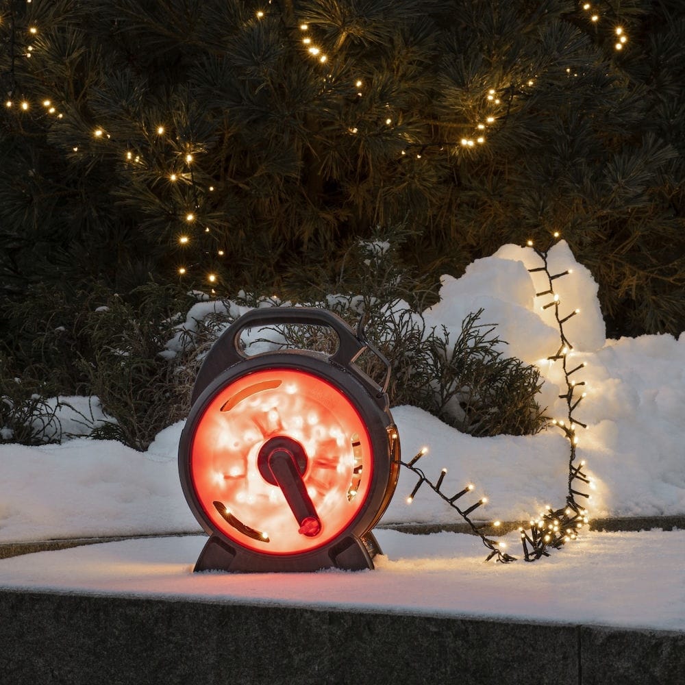 Lichtsnoer op kabelhaspel voor buiten - 200 LEDs - 4 meter - Kerstverlichting afbeelding