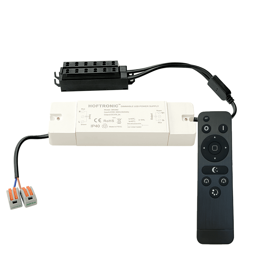 Dimbare LED Transformator 12V - 36 Watt - 3A - 2,4 GHz - incl. afstandsbediening 2,4GHz - IP40 voor binnengebruik afbeelding