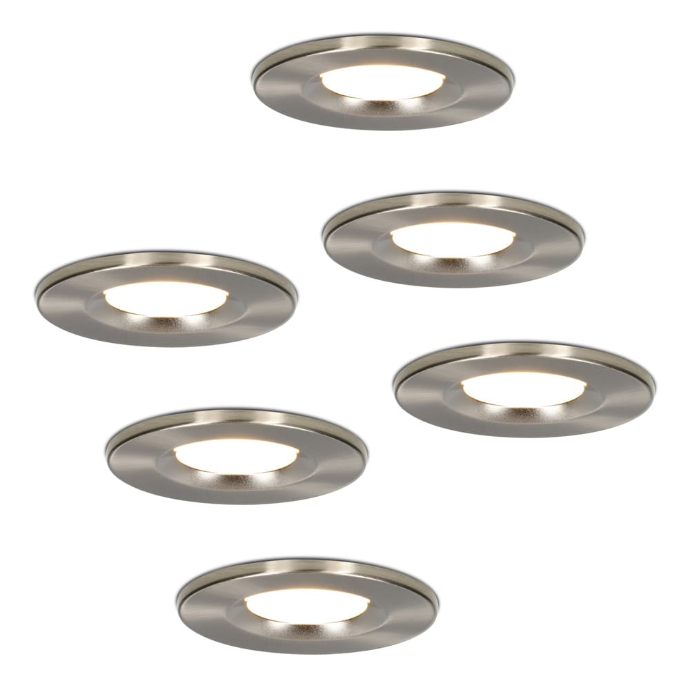Set van 6 Venezia LED inbouwspots - 6 Watt 650 lumen - 2700K warm wit - Dimbaar - Rond - IP65 waterdicht - RVS - Voor binnen, buiten en badkamer afbeelding