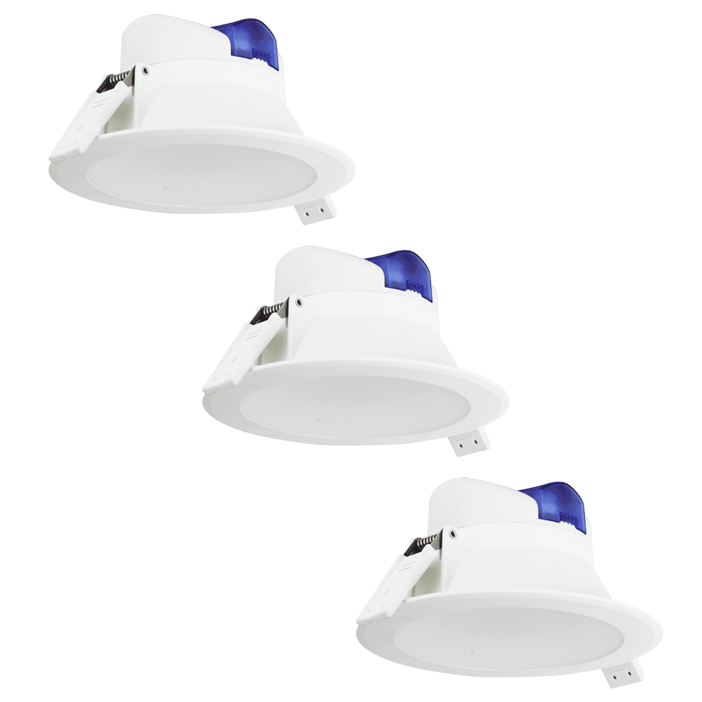 Set van 3 Convexo LED Inbouwspots - Rond - Zeer plat - Ø9,5 cm - 7 Watt 580 Lumen - 6000K daglicht wit - Vervangt 50 Watt - Flikkervrij - IP44 afbeelding