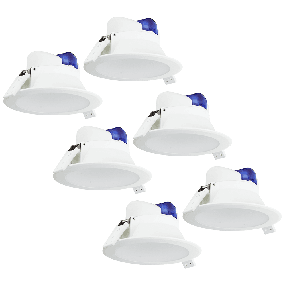 Set van 6 Convexo LED Inbouwspots - Rond - Zeer plat - Ø9,5 cm - 7 Watt 580 Lumen - 6000K daglicht wit - Vervangt 50 Watt - Flikkervrij - IP44 afbeelding