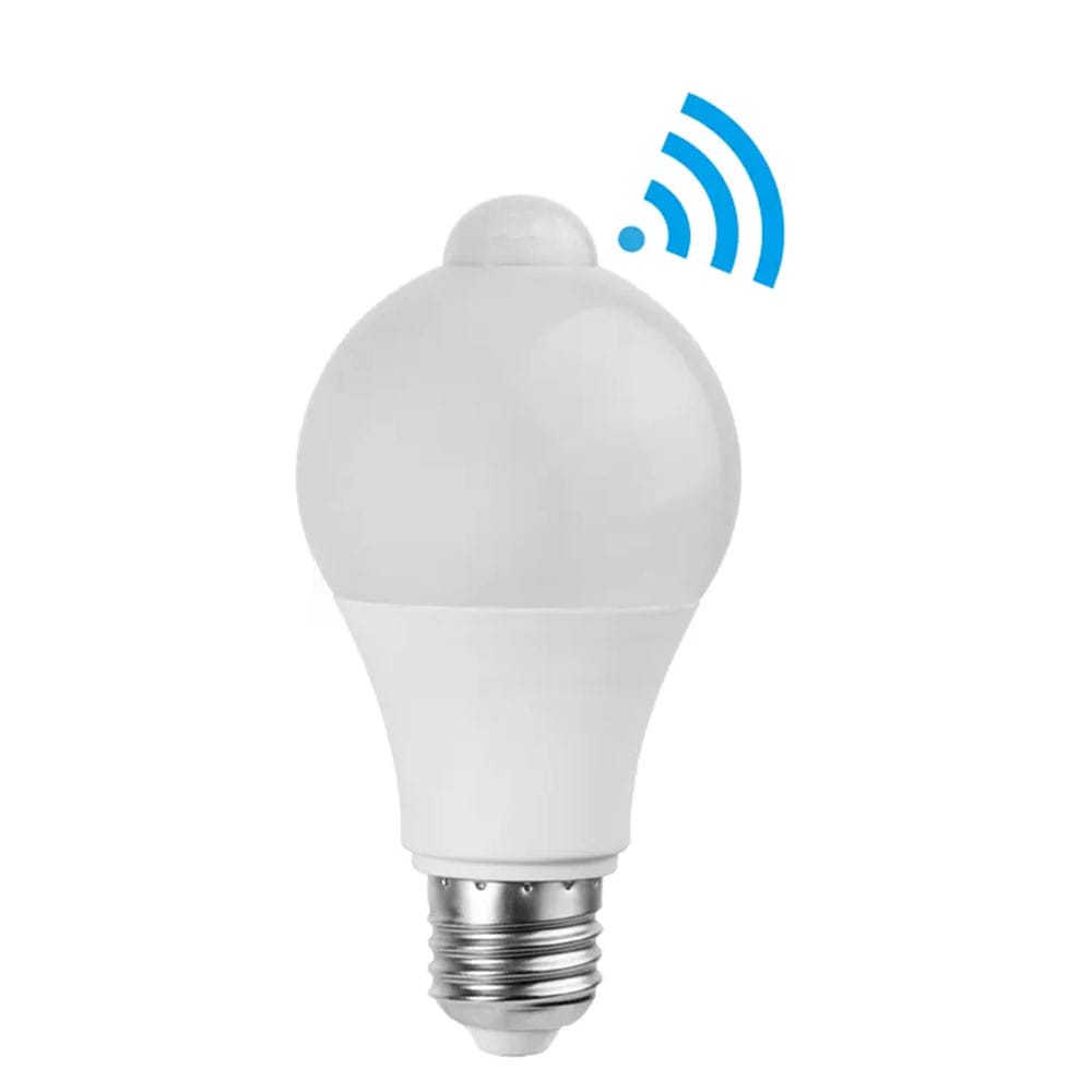 E27 LED Lamp 6 Watt 480 lumen 6500K daglicht wit Vervangt 40 Watt E27 fitting A60 lamp Incl. Bewegingssensor Schemerschakelaar Grote fitting