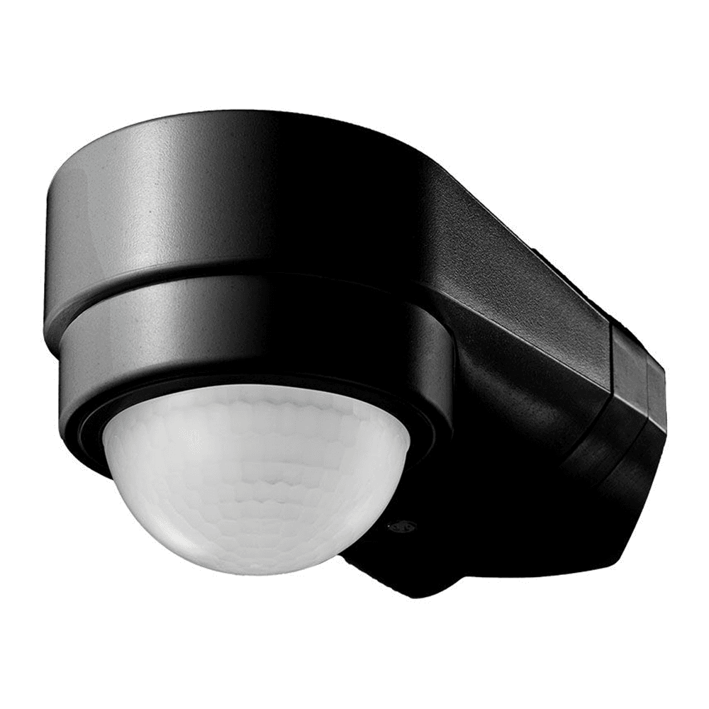 PIR Bewegingssensor - Met schemerschakelaar - 240° graden detectiehoek - 10 meter Bereik - IP65 waterdicht - Zwart afbeelding
