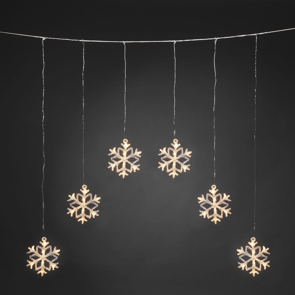 Kerstgordijn voor buiten - Warm wit - 48 LED&apos;s - Lengte : 0,9 m afbeelding