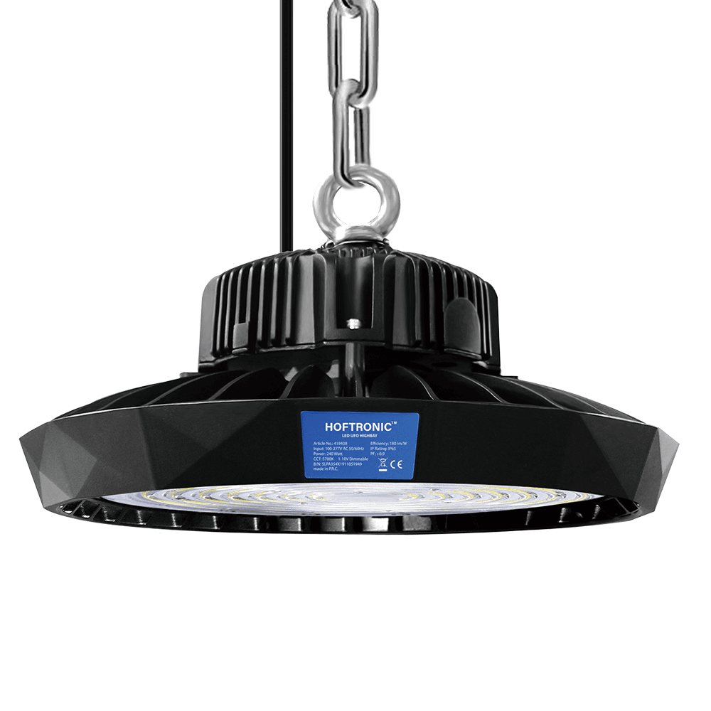 Saturn LED High Bay - Dimbaar - 240 Watt 45.600 lumen (190lm/W) - 5700K daglicht wit - 120° - IP65 waterdicht - Energielabel A - Bridgelux LED's afbeelding 1
