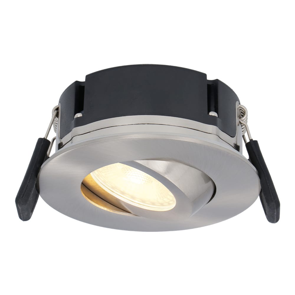 Napels LED inbouwspot Extra Plat (39mm) - 360° Kantelbaar - 8 Watt 570 Lumen - Dimbaar - IP65 Waterdicht voor Badkamer, binnen en buiten - RVS afbeelding