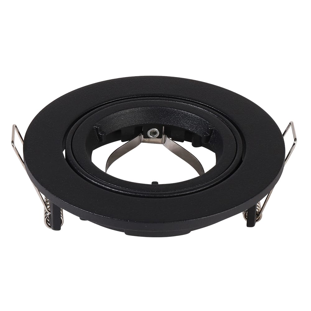 Oslo LED Inbouwspot Kantelbaar armatuur Diameter 93mm GU10 Fitting incl. lamphouder Rond IP20 Zwart