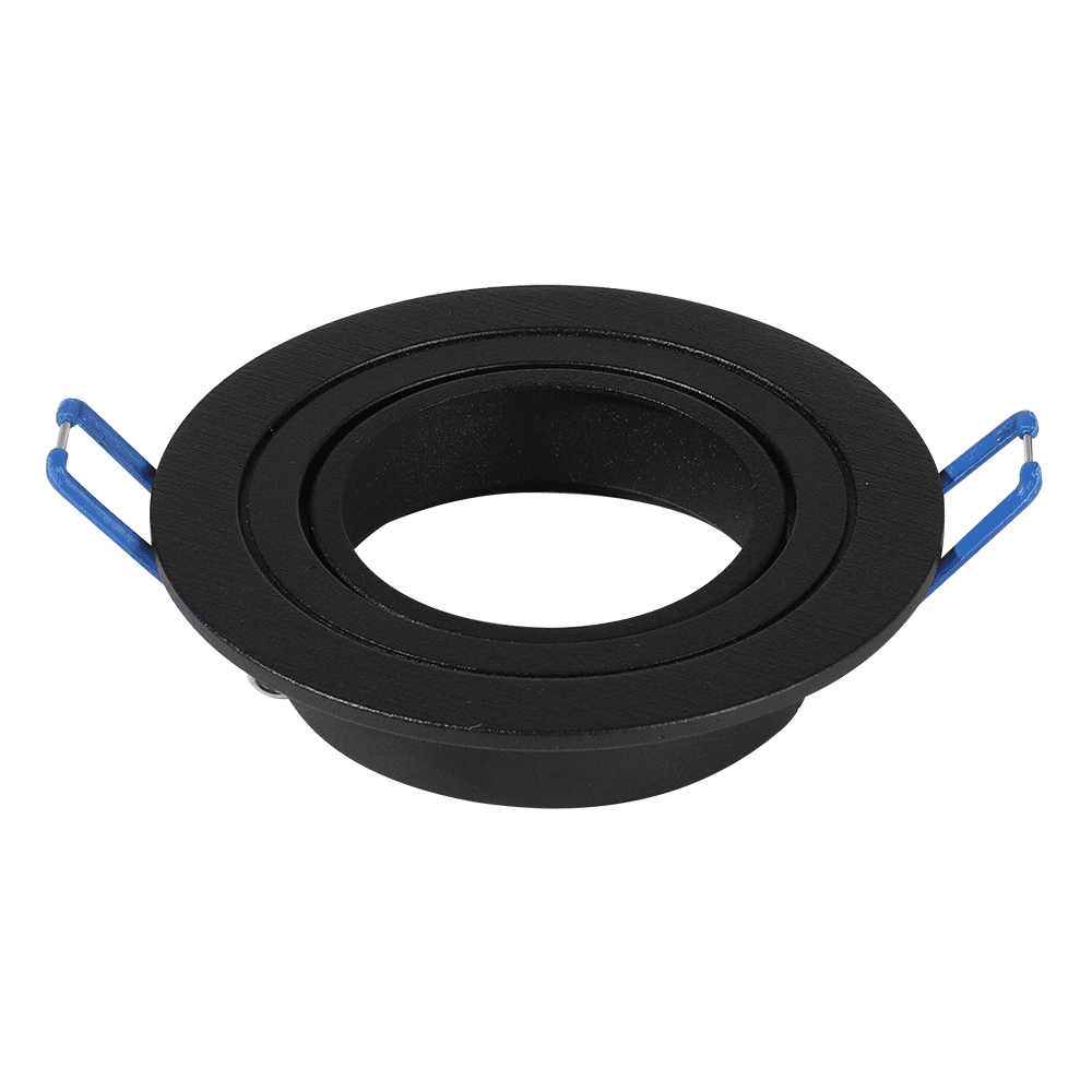 Miro - LED Inbouwspot - Kantelbaar armatuur - Diameter 93mm - GU10 Fitting incl. lamphouder - Rond - IP20 voor binnen - Zwart afbeelding
