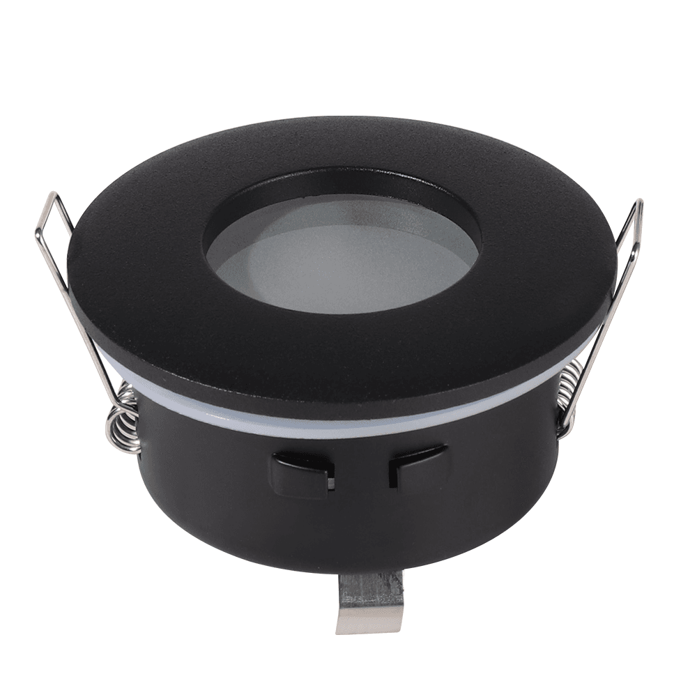 Porto LED Inbouwspot Armatuur Diameter 83mm GU10 Fitting incl. lamphouder Rond IP44 voor badkamer en buiten Zwart