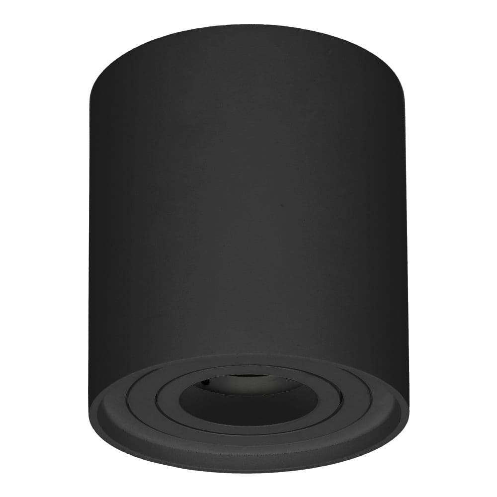 LED Opbouwspot Ray Rond Kantelbaar GU10 Fitting Opbouwspot Voor binnen Vervangbare afdekring Zwart