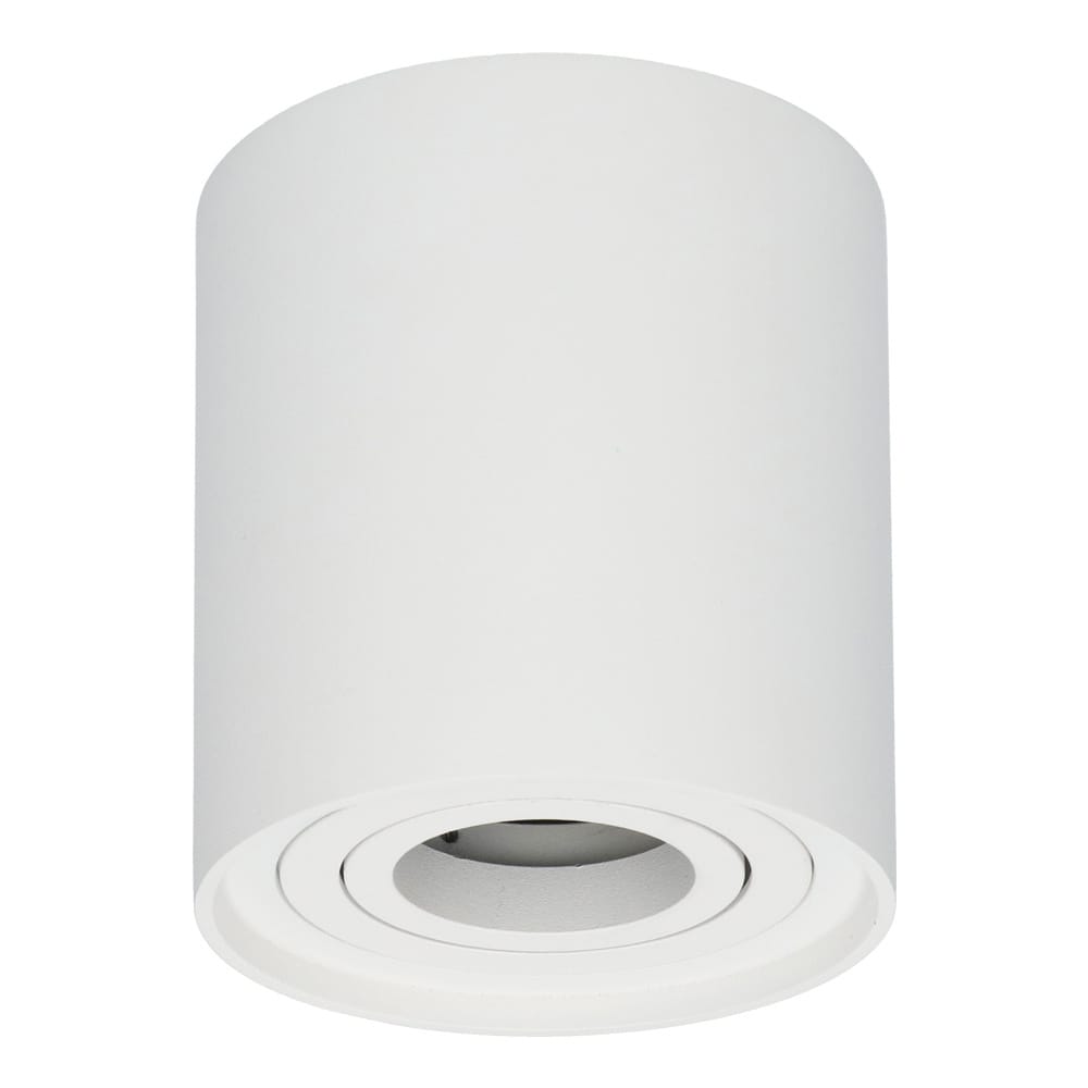 LED Opbouwspot Ray Rond Kantelbaar GU10 Fitting Opbouwspot Voor binnen Vervangbare afdekring Wit