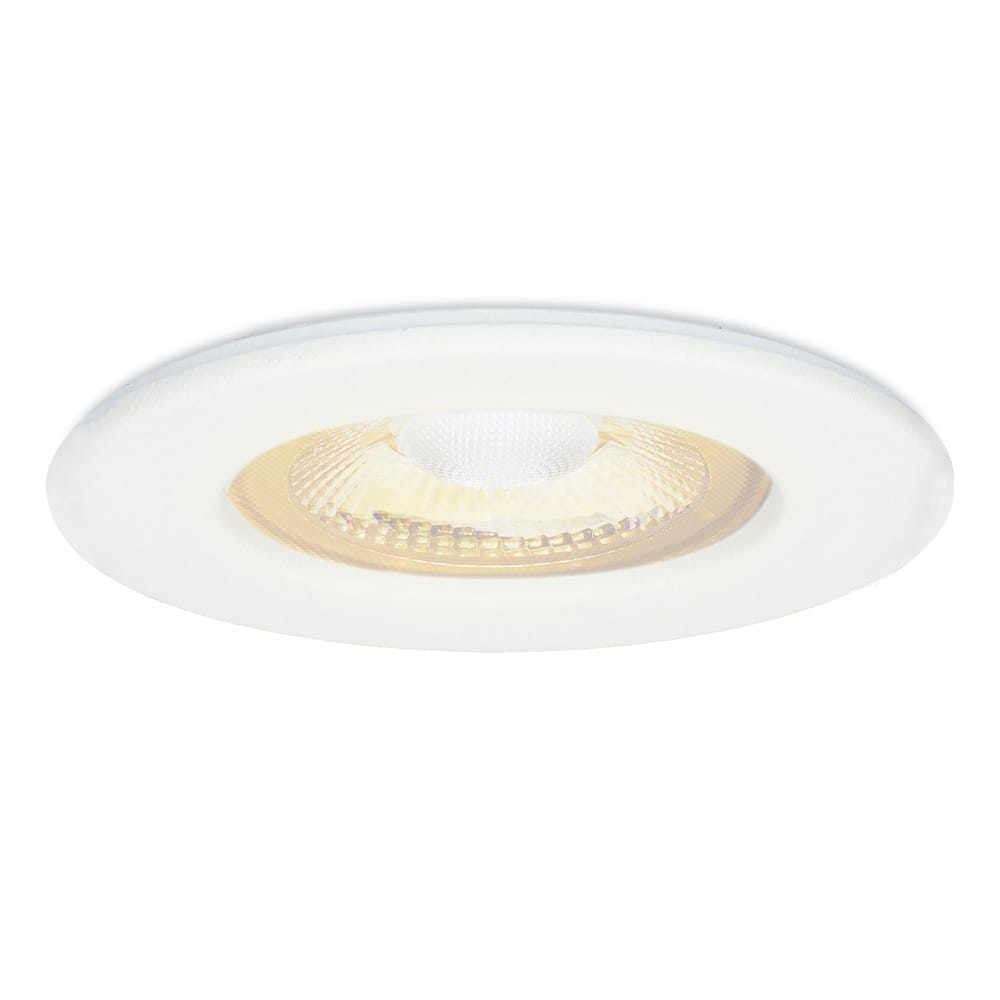 Nola LED Einbaustrahler - Flach (49mm) - 5W 480lm - 2700K warmweiß - Dimmbar - Rund - IP65 wasserdicht für innen-, außen- und bad - Weiß