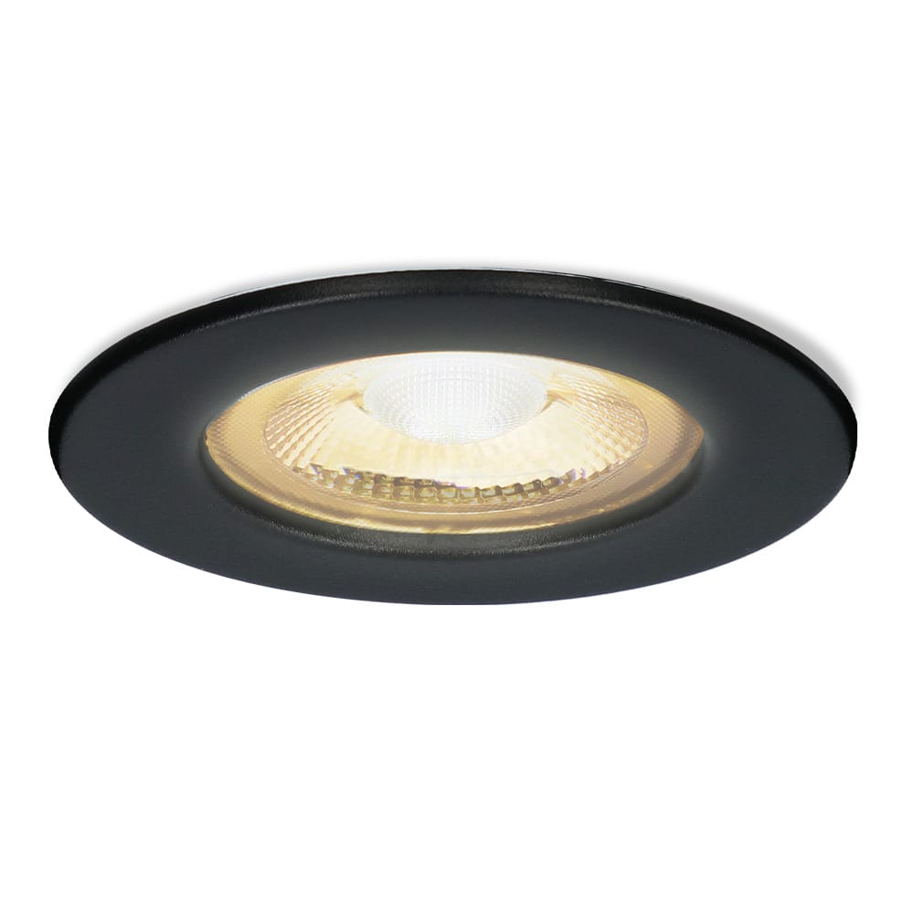 Nola LED inbouwspot - Lage inbouwdiepte (49mm) - 5 Watt 480 lumen - 2700K warm wit - Dimbaar - Rond - IP65 waterdicht voor binnen, buiten en badkamer - Zwart afbeelding