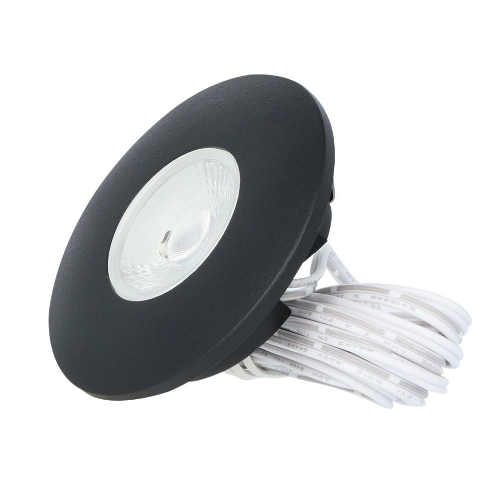 Pavo LED inbouwspot Plat (meubelspot) - 3W 300 Lumen - 2700K warm wit - Lage inbouwdiepte - Dimbaar - Rond - Voor binnen - Zwart afbeelding 1