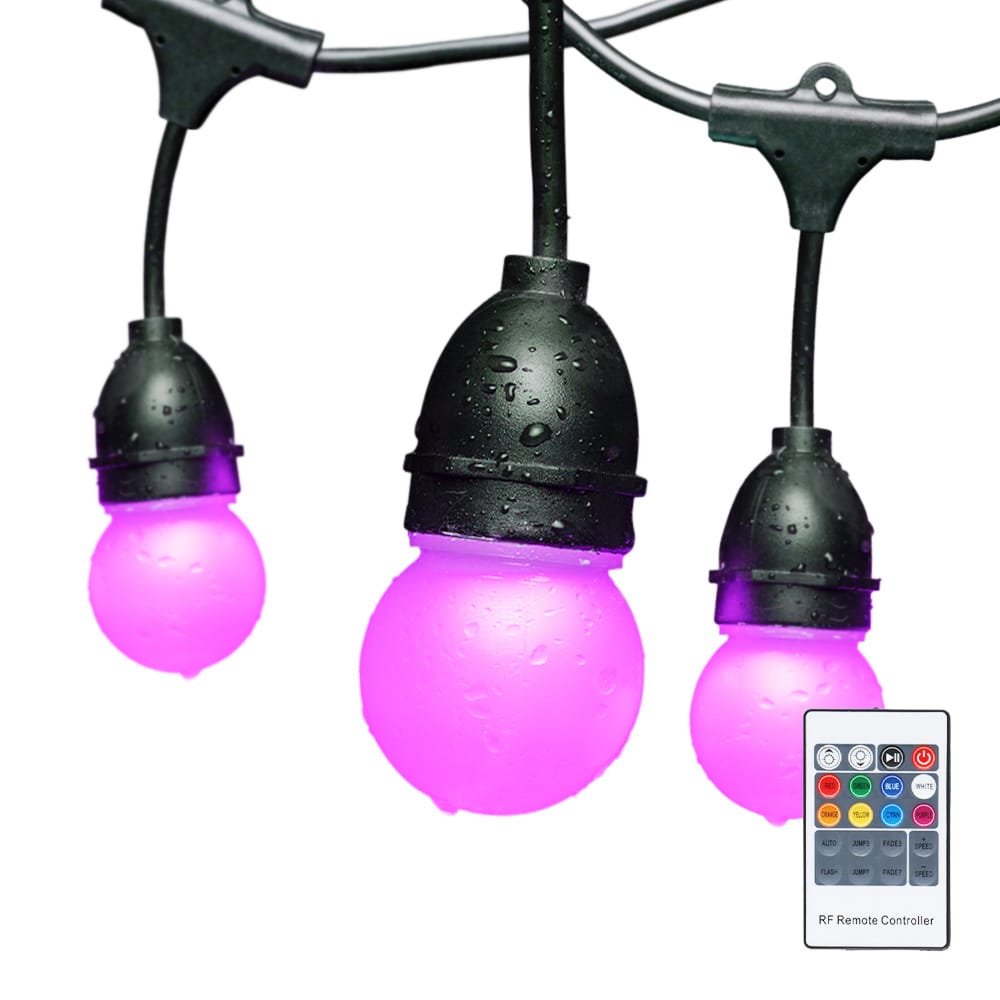 6,6m LED String light RGB - buiten lampjes snoer - 12 RGB LEDs - Incl. afstandsbediening - IP65 Lichtsnoer buiten afbeelding