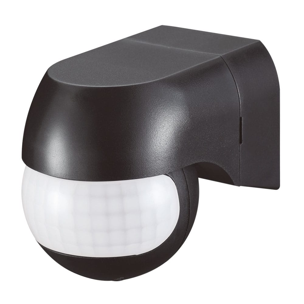 PIR bewegingssensor met schemerschakelaar - 180° - Opbouw - 12 meter bereik - Maximaal 400 Watt - IP44 waterdicht - Zwart