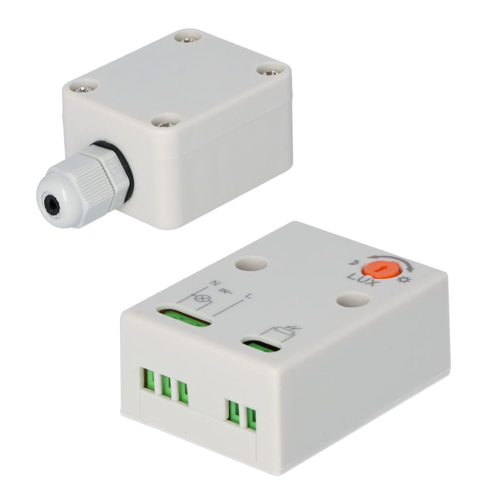 Schemerschakelaar - 3-100 Lux - Instelbaar - IP65 waterdicht voor binnen en buiten - Daglichtsensor afbeelding