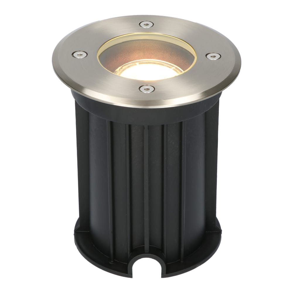 Maisy LED Grondspot - Dimbaar - Rond - Ø12cm - GU10 - 4 Watt 345 lumen - 2700K warm wit - RVS - IP67 waterdicht - Tuinspot - Oprit