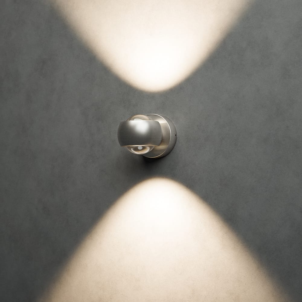 Cupo Smart Wandlamp LED Wifi Bluetooth 10 Watt 600lm Dimbaar RGBWW IP54 waterdicht Up Down lamp RVS Google Home, Amazon Alexa en Siri