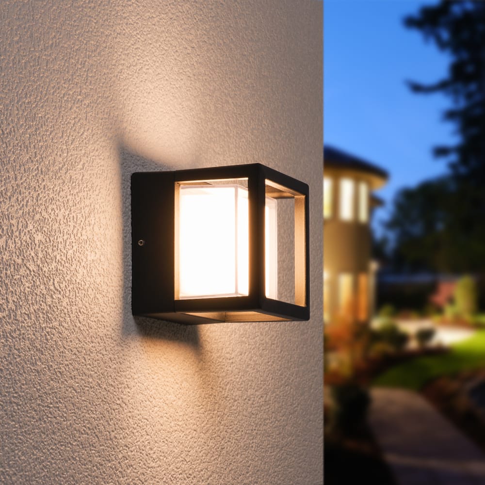 Pia LED Wandlamp modern - 6 Watt - 460 lumen - IP54 Waterdicht - 3000K Warm Wit - Binnen en buiten - Up & Down Light - Zwart - wandlantaarn afbeelding