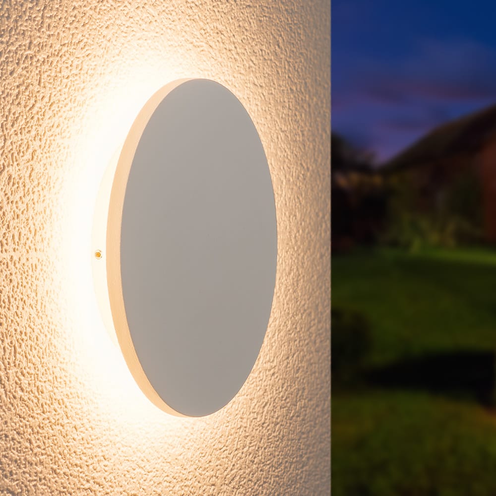 Casper XL LED Wandlamp Rond - 9W 990lm - 3000K Warm Wit - Diffuus - 360 graden Stralingshoek - IP54 Waterdicht - Voor Binnen en buiten - Wit afbeelding
