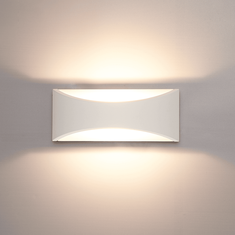 Lowa LED wandlamp - 3000K warm wit - 6 Watt 380 lumen - Up & down light - IP54 voor binnen en buiten - Moderne muurlamp - Tweezijdig - Wit afbeelding