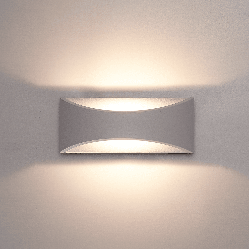 Lowa LED wandlamp - 3000K warm wit - 6 Watt 380 lumen - Up & down light - IP54 waterdicht voor binnen en buiten - Moderne muurlamp - Tweezijdig - Grijs - Modern afbeelding