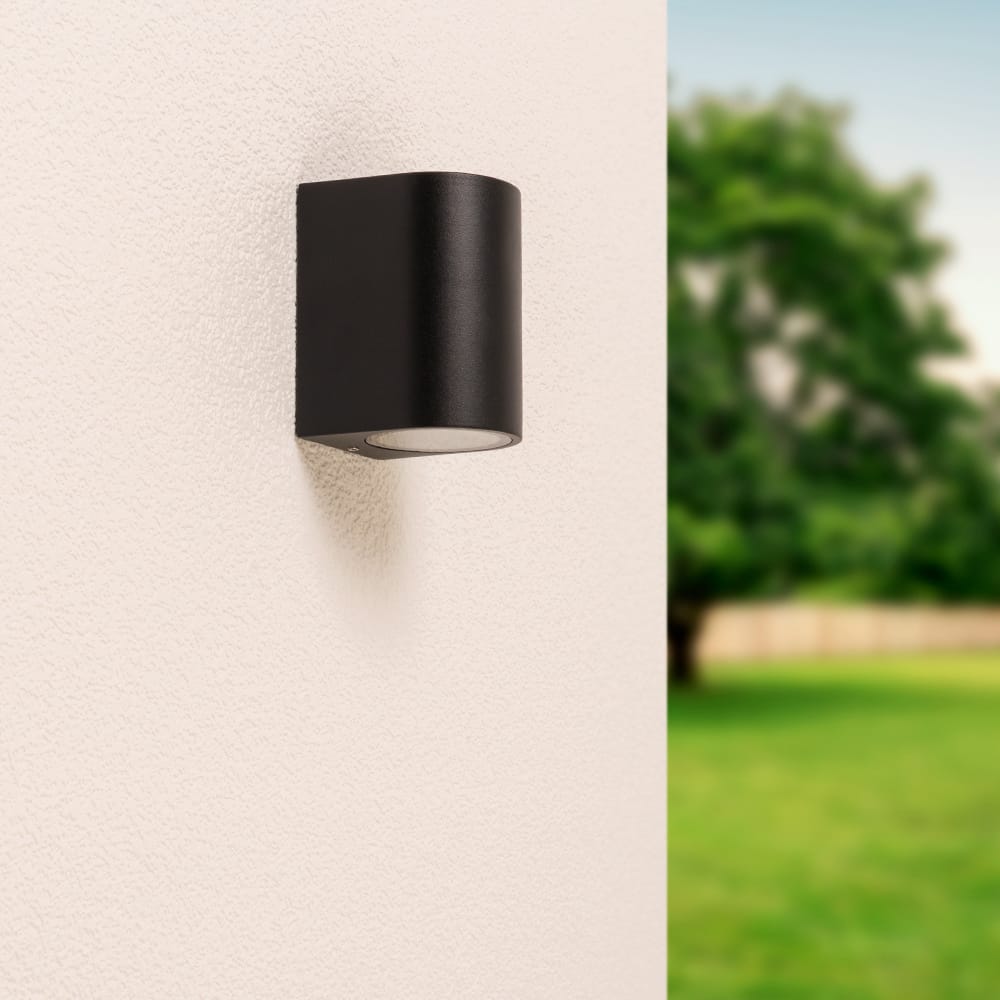 Alvin Dimbare LED wandlamp GU10 Fitting IP65 waterdicht Spotlight voor binnen en buiten Wandspot Zwart Modern