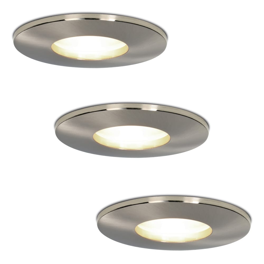 Set van 3 Vegas - LED Inbouwspots - 5 Watt 400 lumen - 4000K Neutraal wit - GU10 - Dimbaar - Rond - IP44 voor badkamer, buiten en binnen - RVS afbeelding