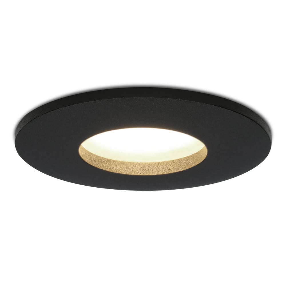 Porto LED Inbouwspots 5 Watt 400 lumen 4000K Neutraal wit GU10 Dimbaar Rond IP44 voor badkamer, buiten en binnen Zwart