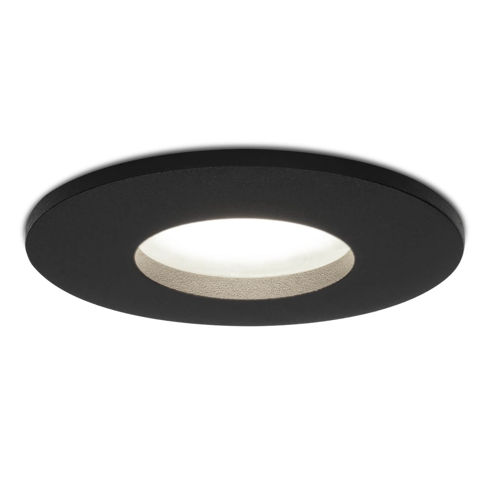 Porto - LED Inbouwspots - 5 Watt 400 lumen - 6000K Daglicht wit - GU10 - Dimbaar - Rond - IP44 voor badkamer, buiten en binnen - Zwart afbeelding