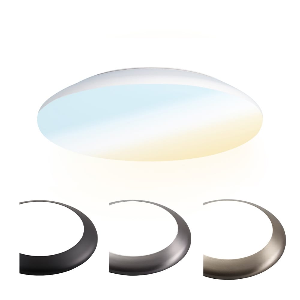 LED Bulkhead - Diameter 25cm - 12W 1300 lumen - CCT Lichtkleur instelbaar - IP65 waterdicht - Vandalismeproof - Plafonniere - Voor binnen en buiten - Chroom afbeelding