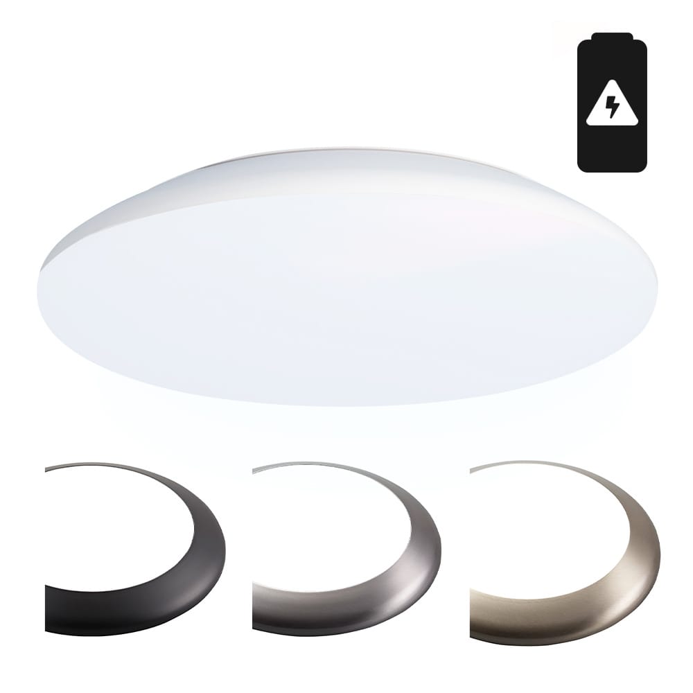 LED Bulkhead - Diameter 38cm - 25 Watt 2600 lumen - 6500K daglicht wit - IP65 waterdicht - Vandalismeproof - Met noodaccu - Voor binnen en buiten - Wit afbeelding